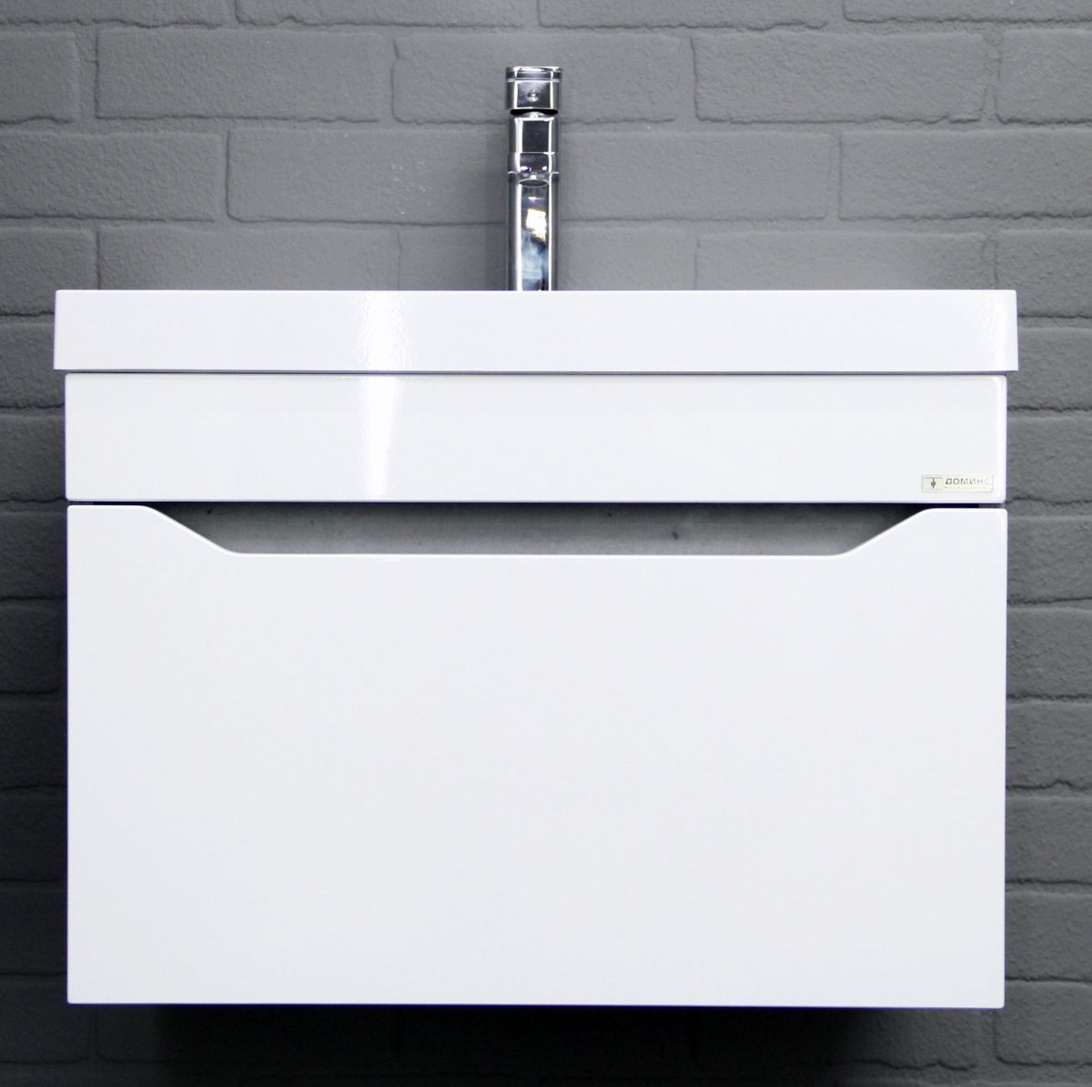 Тумба подвесная под умывальник "UNIT 60" Ева с одним ящиком В1 Бетон Айсберг (DA5905T) | фото 6