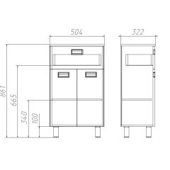 Комод 50 Cube с 1 ящиком Домино (DC5015K) | фото 3